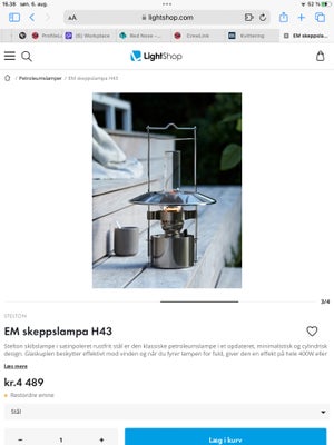 Olielampe Stelton skibslampe