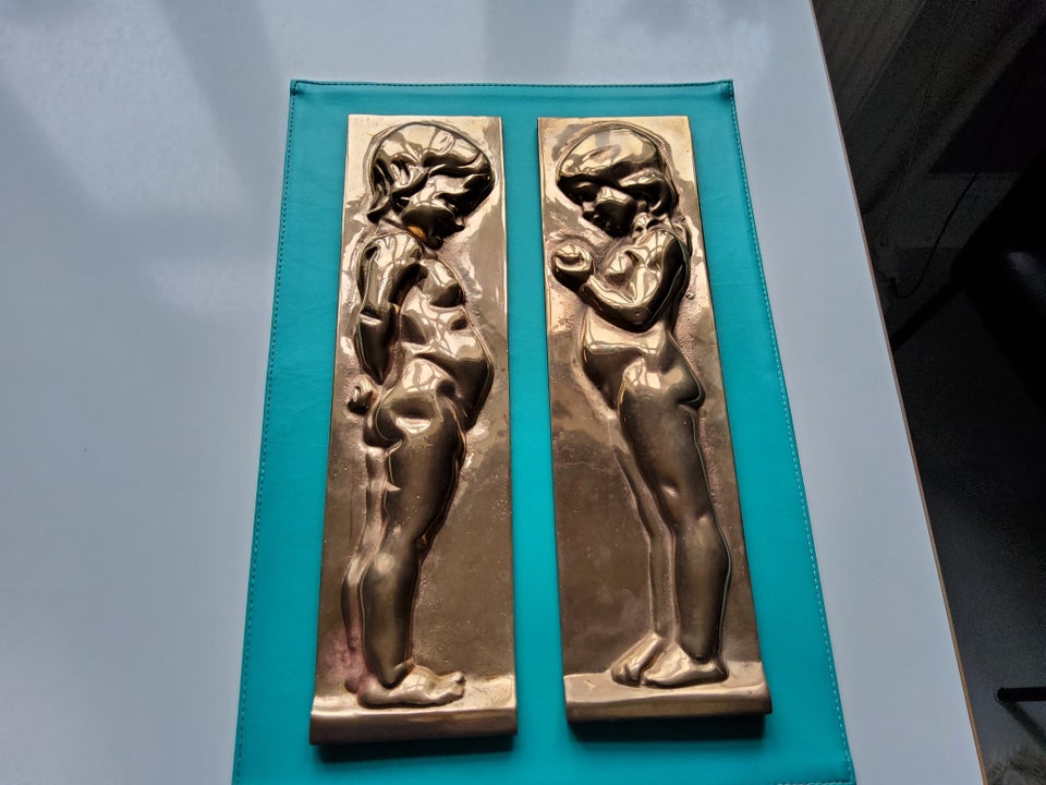 Bronze relief, motiv: Adam og Eva