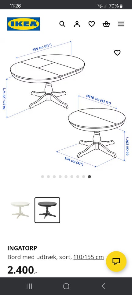 Spisebord, Træ, Ikea