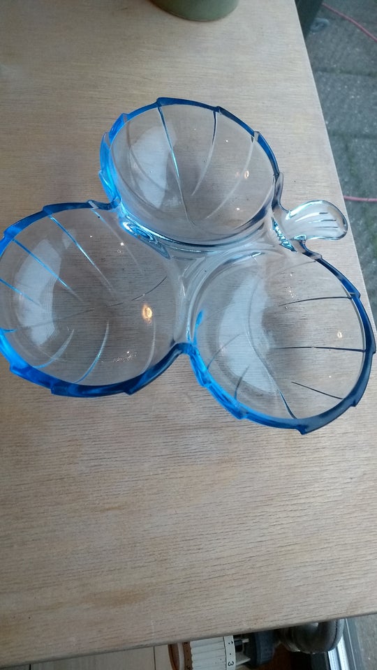 Glas Fad med 3 skåle Retro