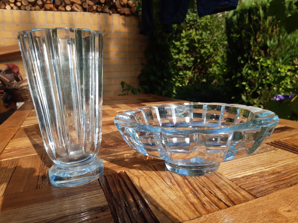 Glas skål+vase klart/let