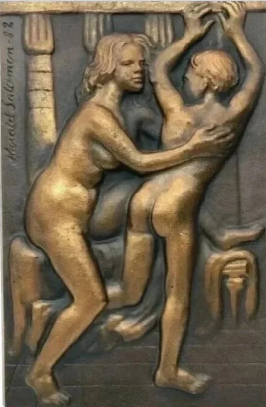 Messing, BRONCE PATINERET RELIEF