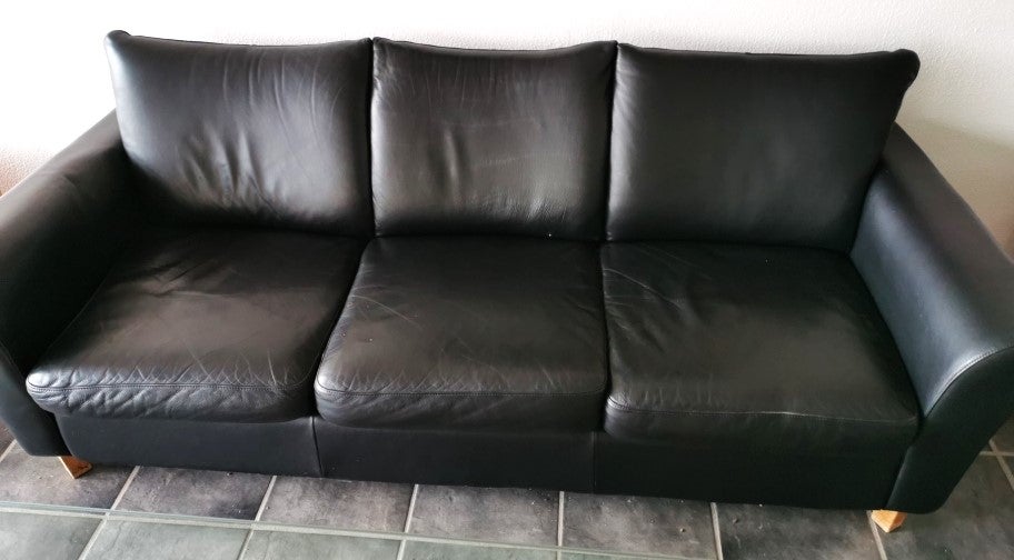 Sofa, læder, 3 pers.