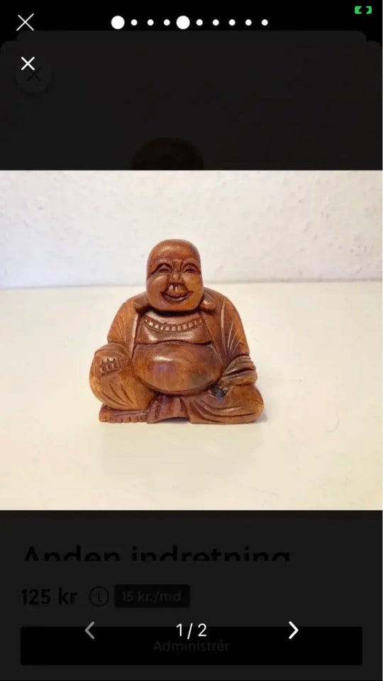 Fin gl træbuddha skulptur  motiv: