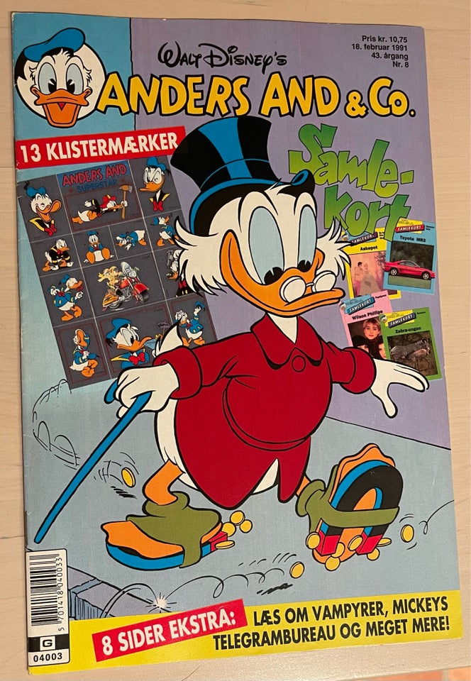 Anders And 1991 nr. 8. Inkl. 1