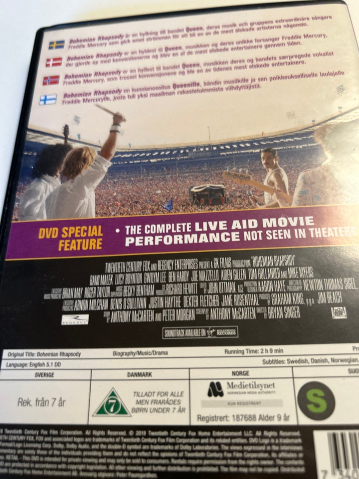 Bohemian Rhapsody , DVD, drama