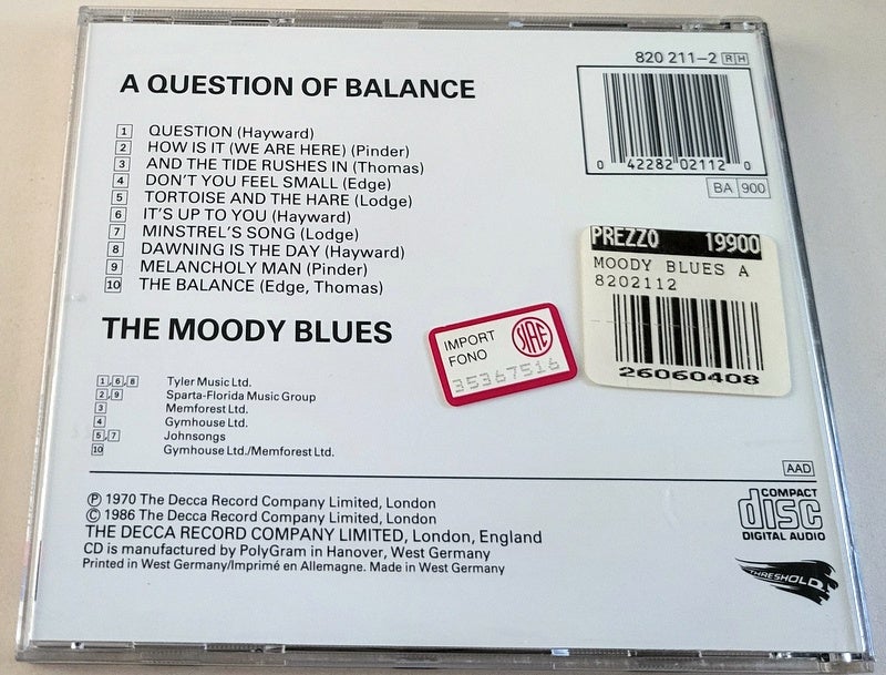 Moody Blues: A question of balance,