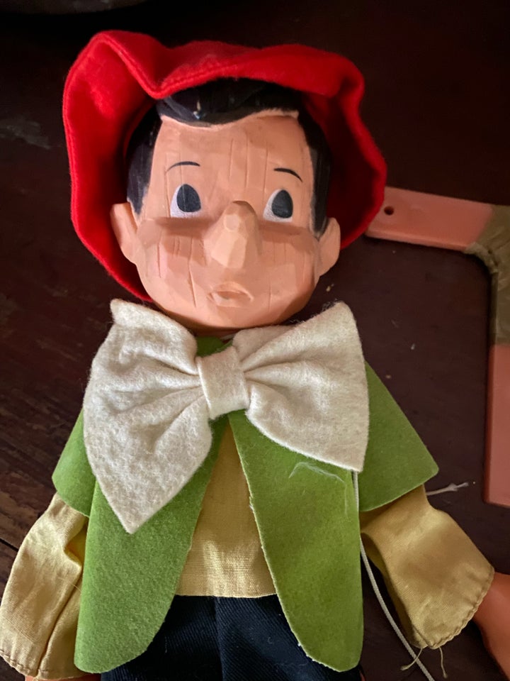 Gammel Pinocchio marionetdukke 