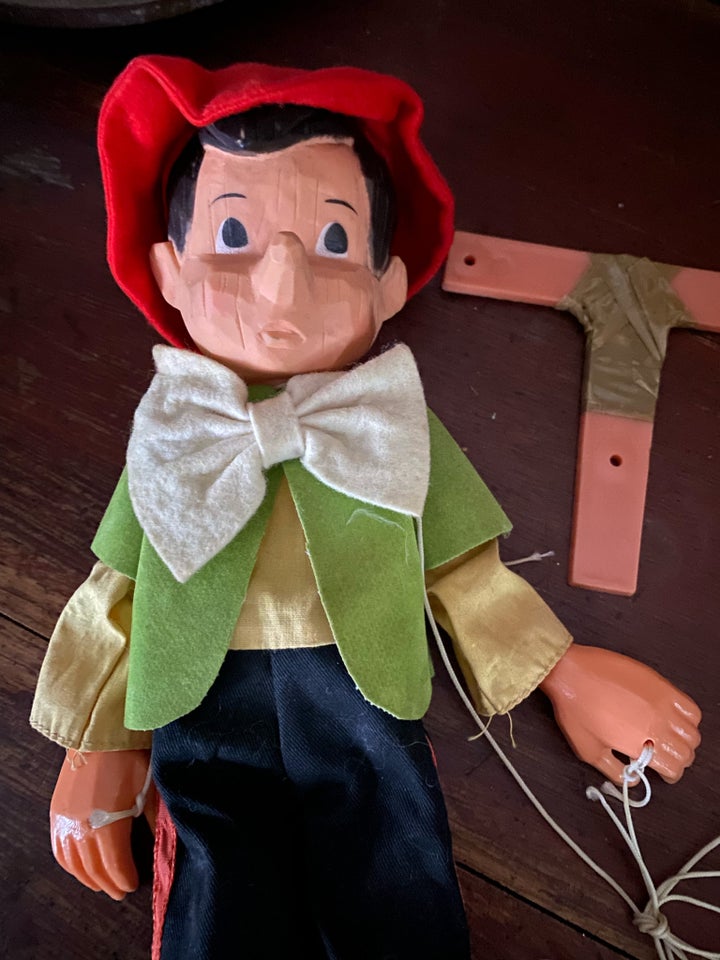 Gammel Pinocchio marionetdukke 