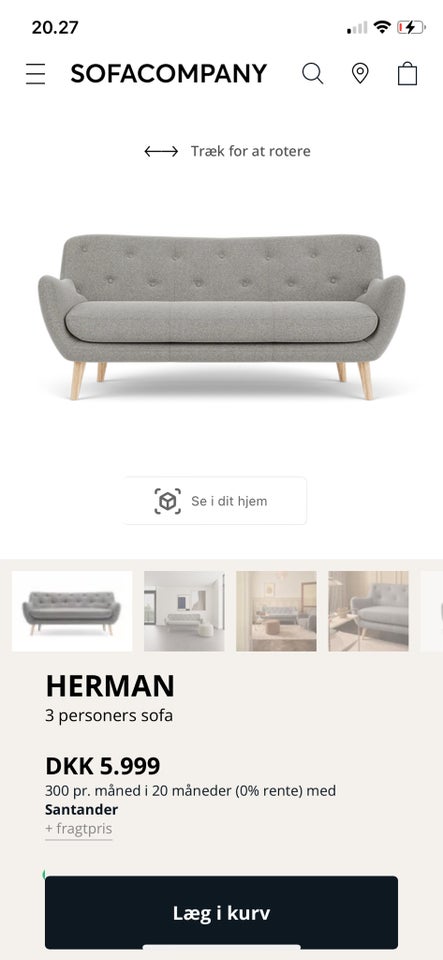 Sofa 3 pers  Sofakompagniet