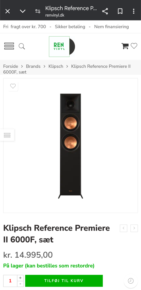 Højttaler, Klipsch Audio, RP6000F