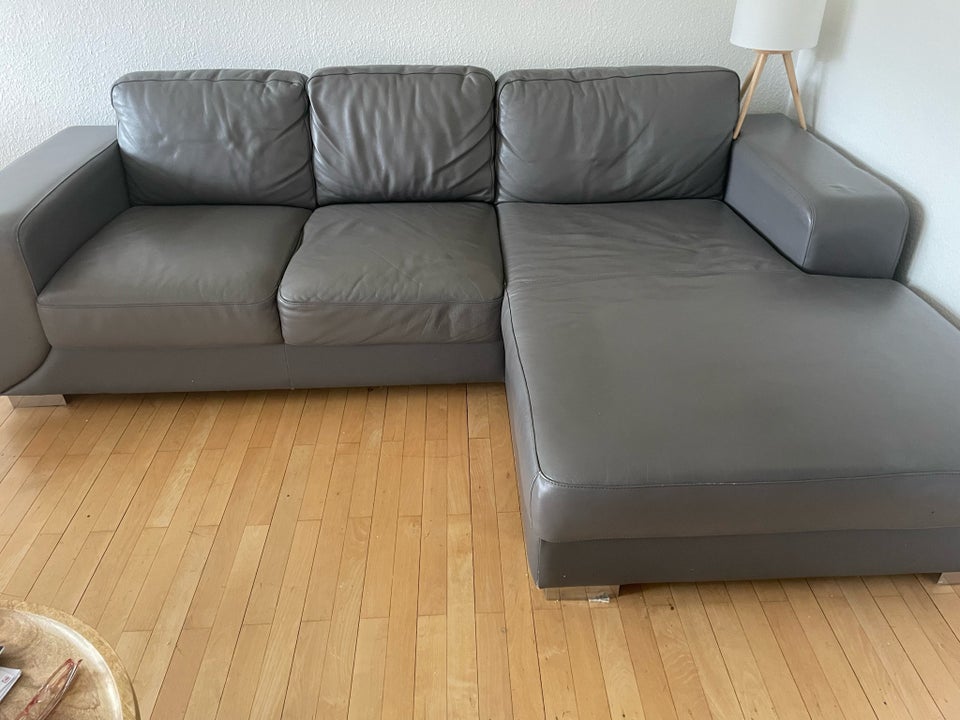 Hjørnesofa, læder, 4 pers.