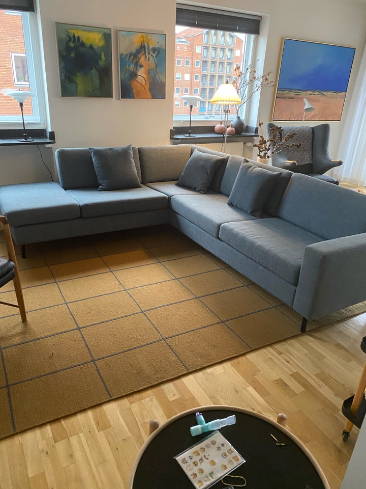 Hjørnesofa, polyester, 6 pers.