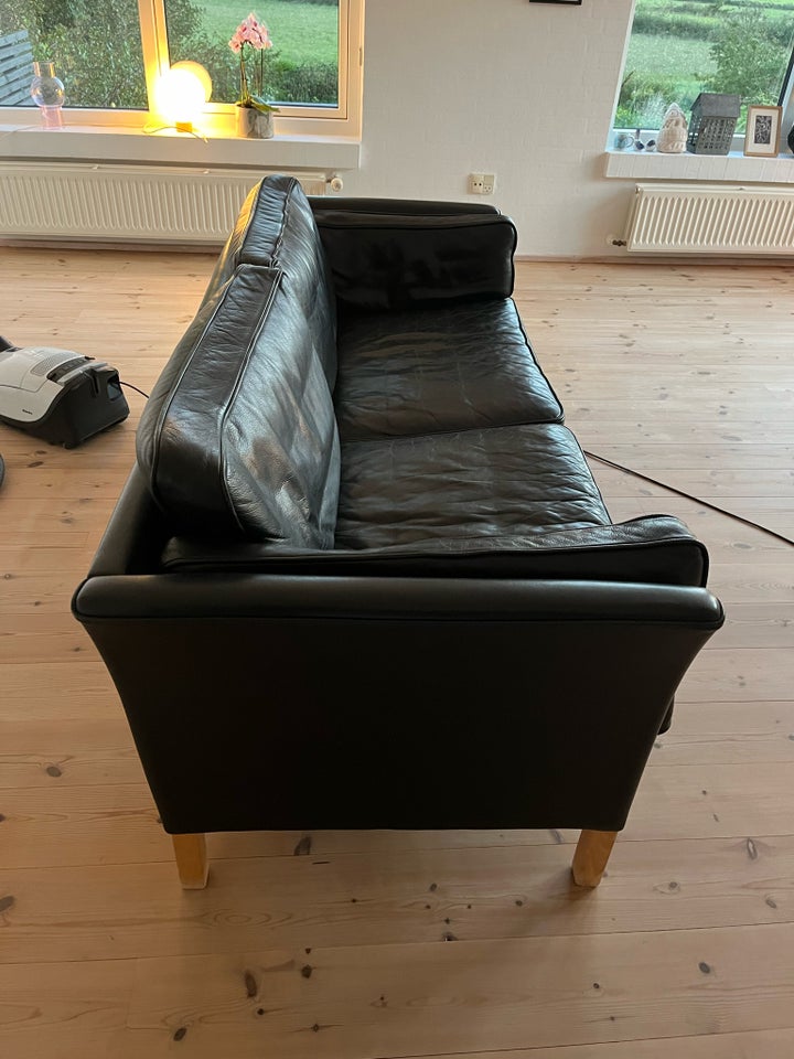 Sofa, læder, anden størrelse