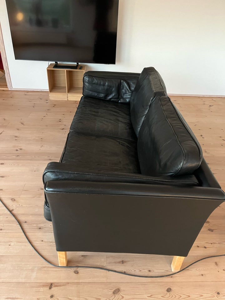 Sofa, læder, anden størrelse