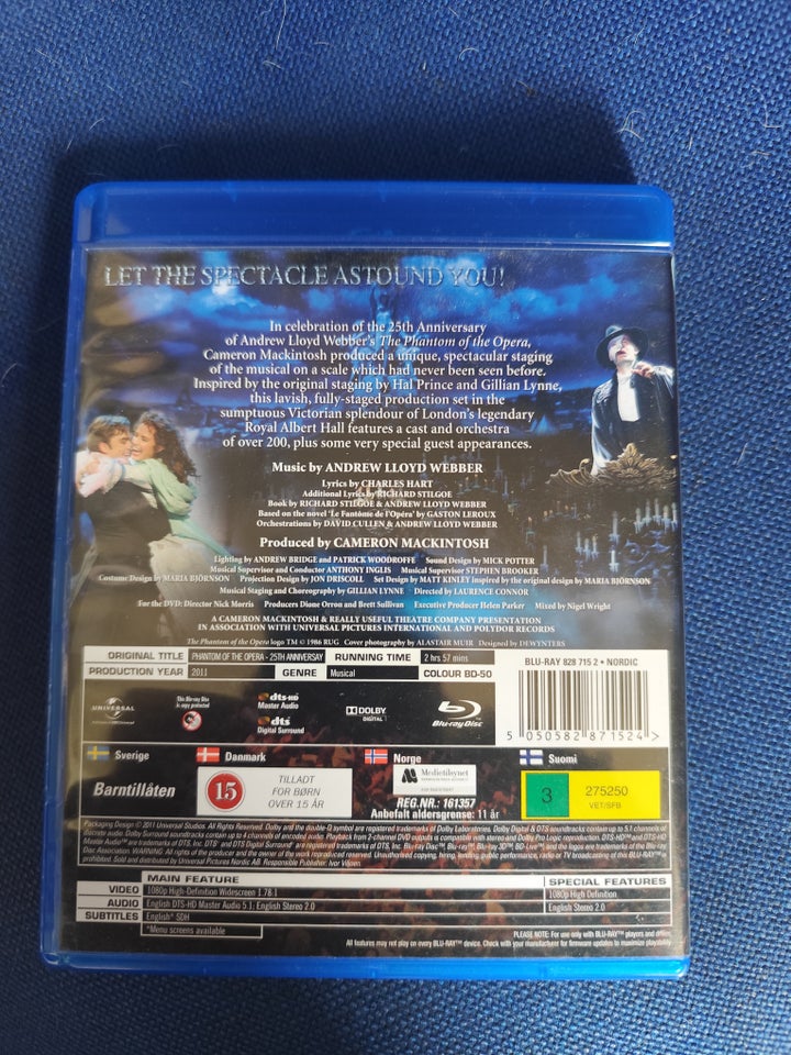 Phantom of the opera, Blu-ray,