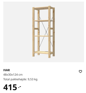 Reol IKEA b: 48 d: 31 h: 124