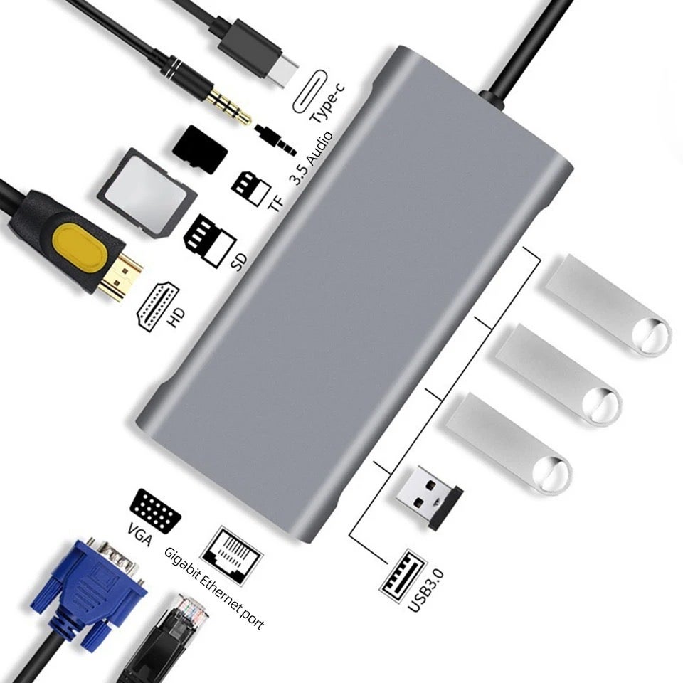 Dockingstation, 11 i 1 USB-c