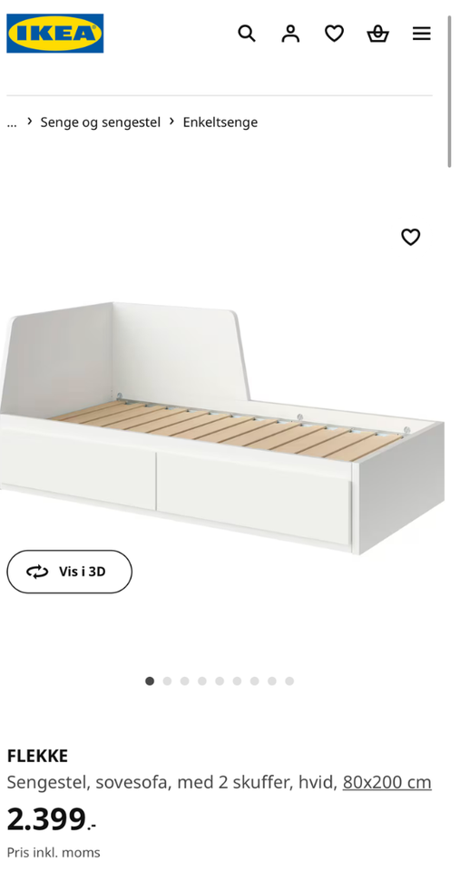 Dobbeltseng IKEA b: 80 l: 200