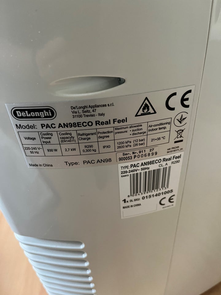 Andet Klimaanlæg Delonghi