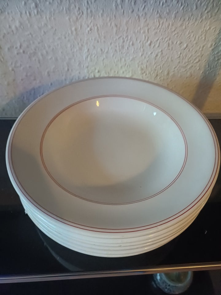 Porcelæn, 6 dybe tallerkener,