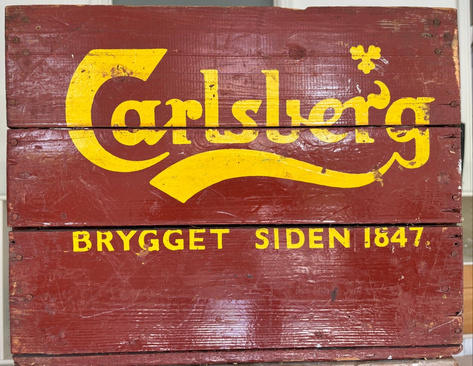 Carlsberg ølkasse Træ 50 år gl