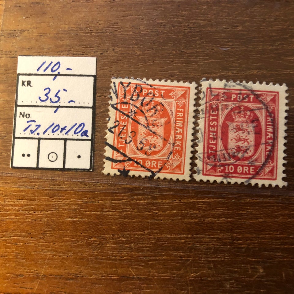 Danmark, stemplet, TJ 10+10a