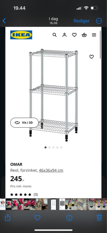 Anden reol, Ikea Omar