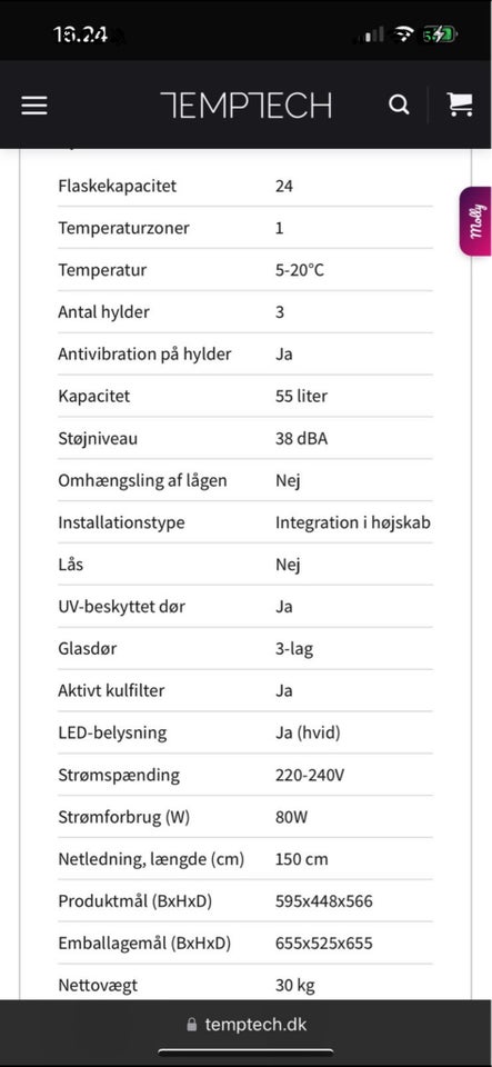 Vinkøleskab andet mærke