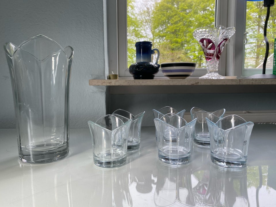 Glas Vase og lysestager Erik