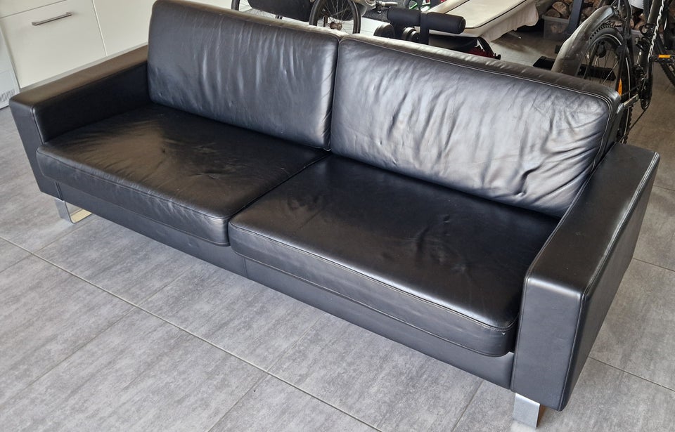 Sofa, læder, 4 pers.