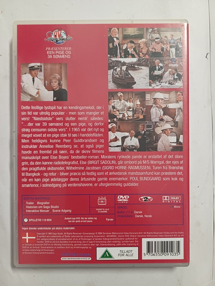 Een pige og 39 sømænd, DVD,