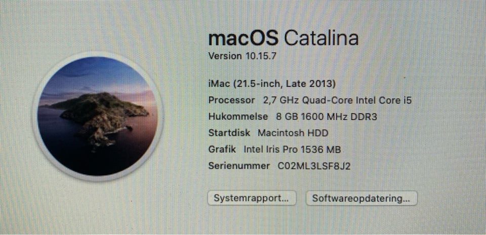 iMac IMac 215’ Late 2013 27 GHz