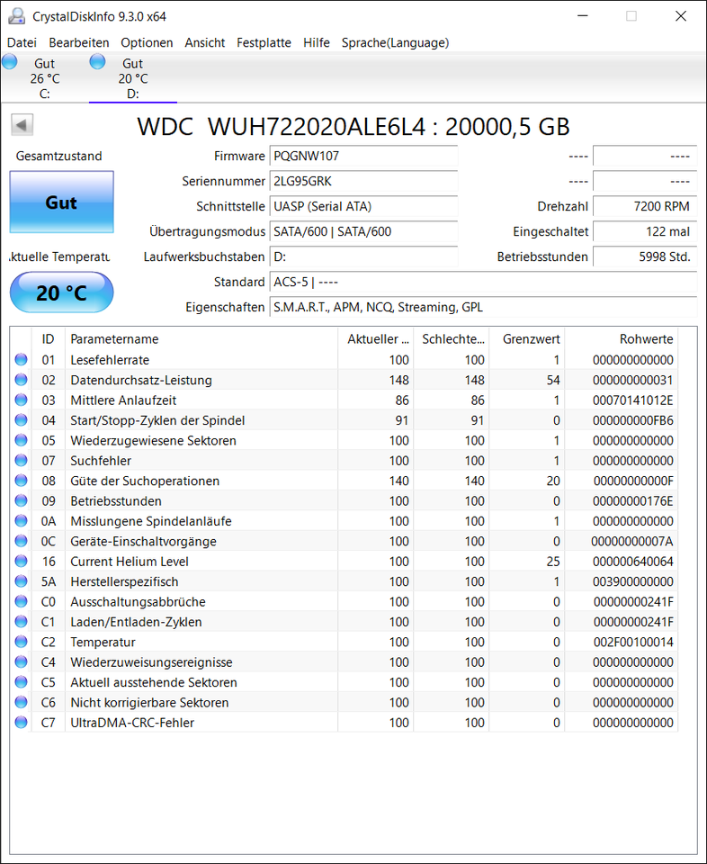 Western Digital 20000 GB Perfekt