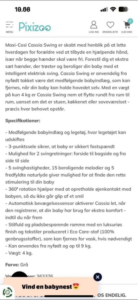 Skråstol, Maxi cosi