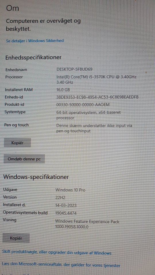 Andet mærke I5 3570k 34 Ghz