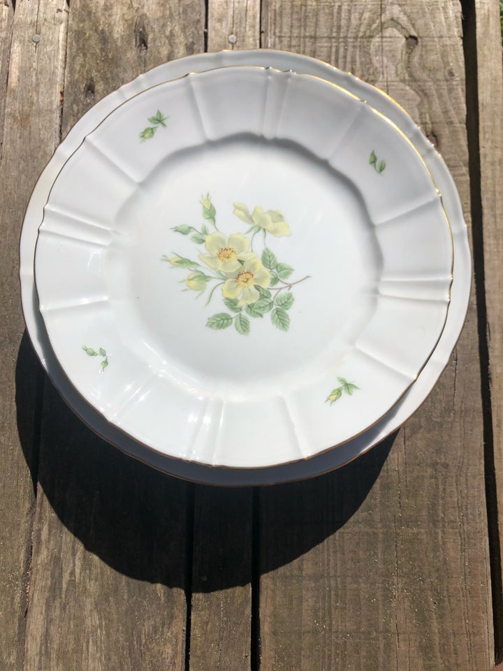 Porcelæn Klitrose tallerkener