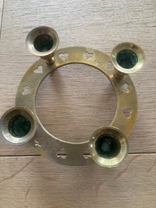 Gammel messing lysestage Brass