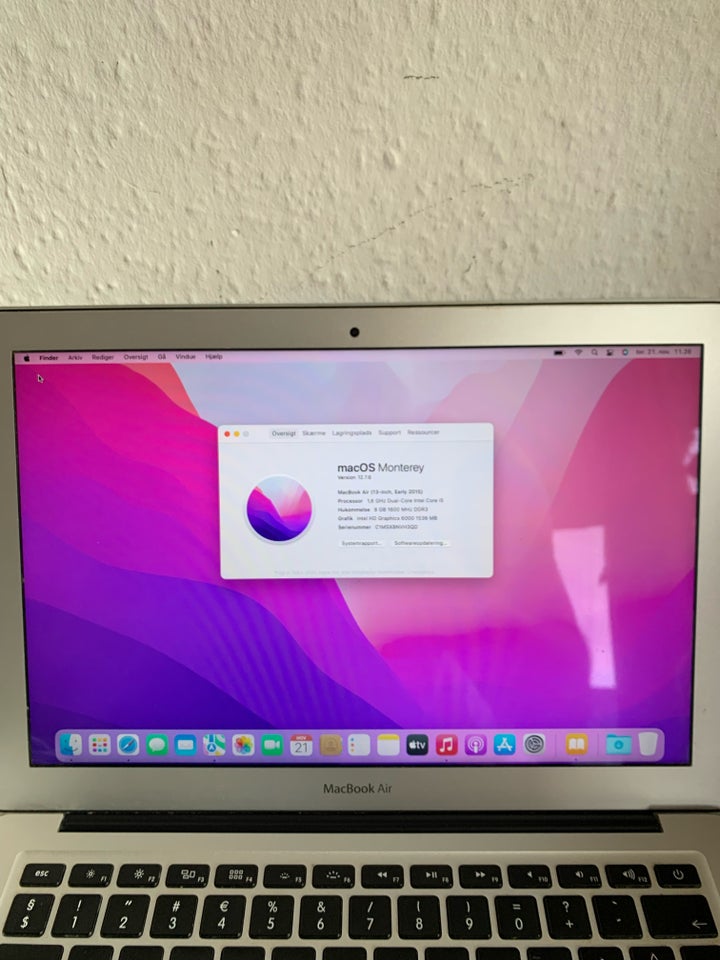 MacBook Air, A1466, I5 1.6 GHz