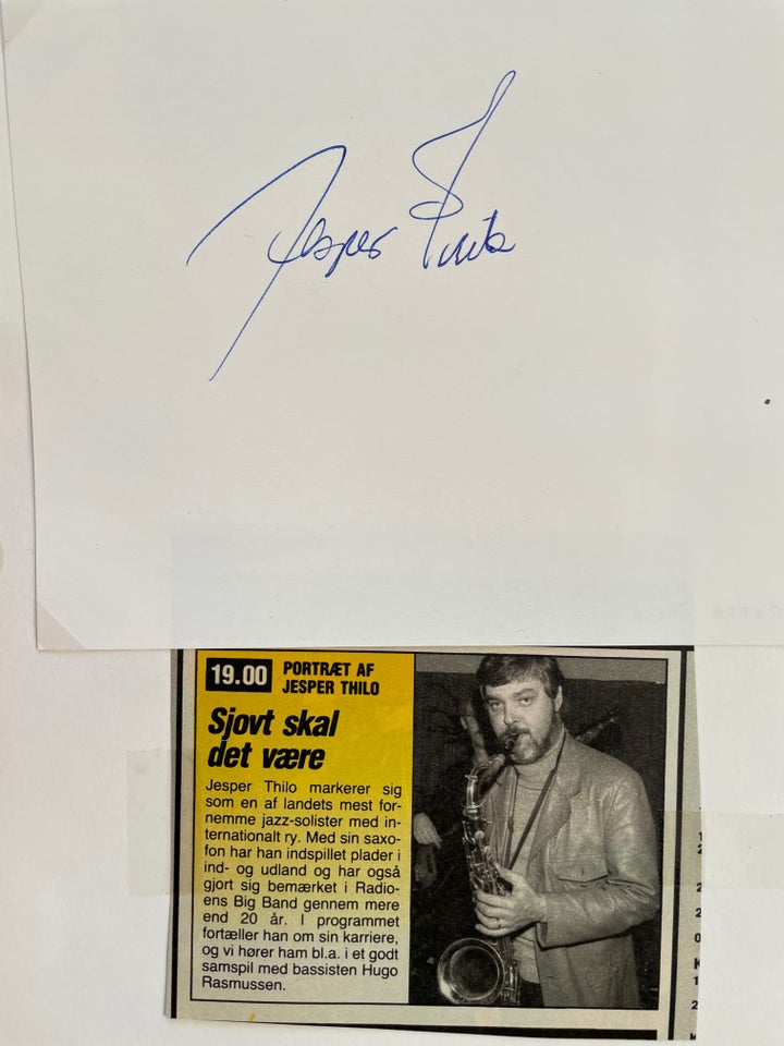 Autografer, Dansk Jazz Musiker