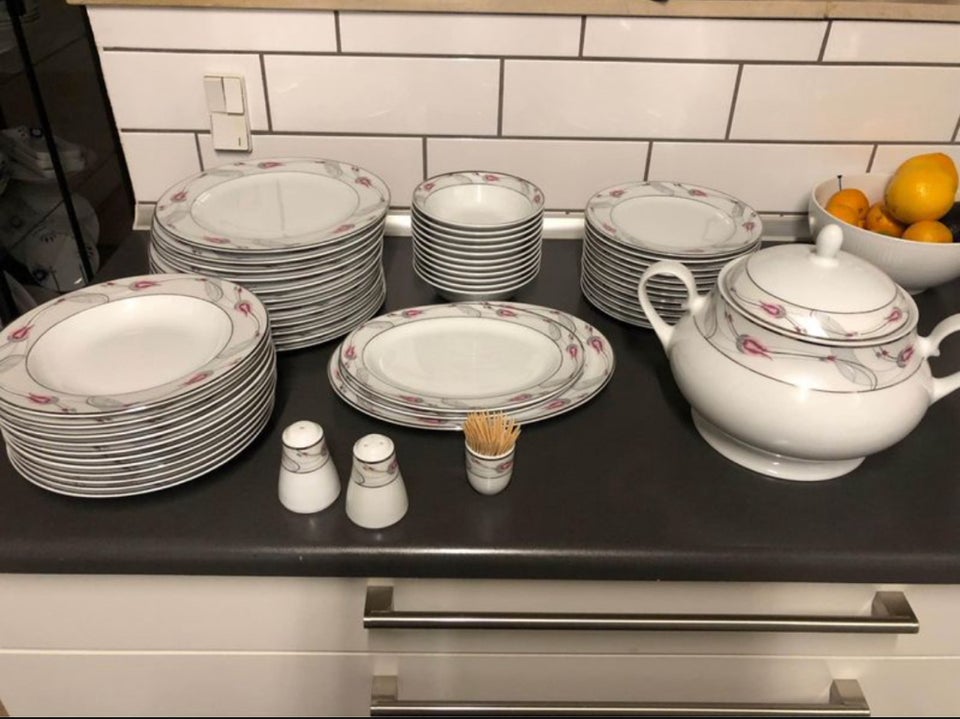 Porcelæn 12 personers Stel sæt