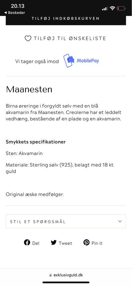 Øreringe, Maanesten