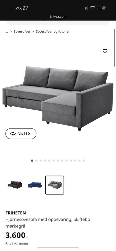 Sovesofa, Ikea, b: 151 l: 230