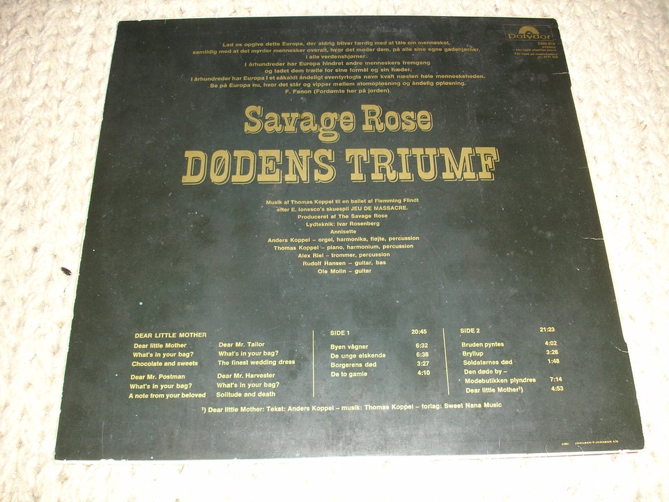 LP Savage Rose  Dødens Triumf