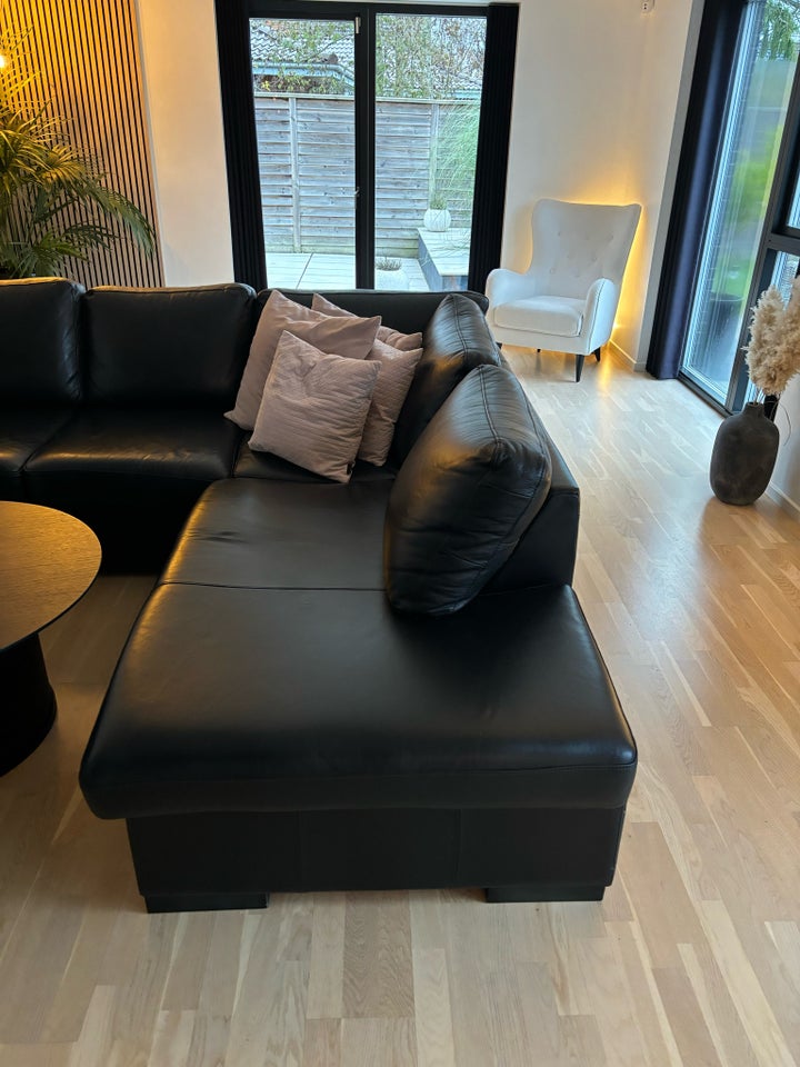 U-sofa, læder, 6 pers.