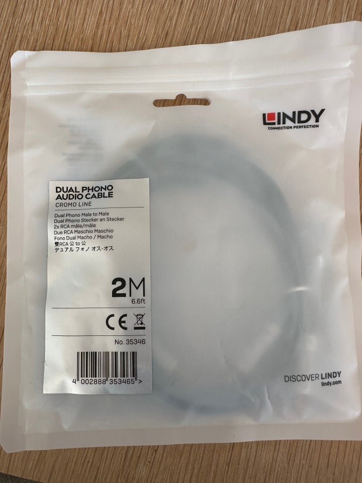 Phono/RCA kabel, Lindy, Perfekt