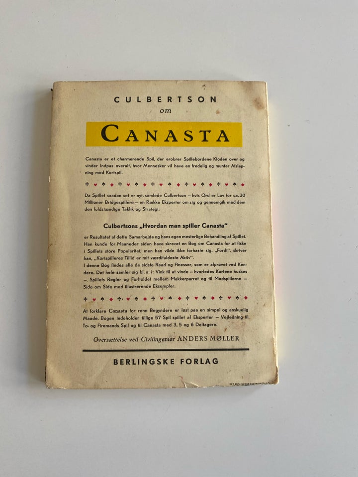 Canasta, Culbertson , emne: hobby