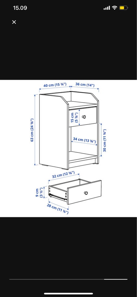 Sengebord Ikea