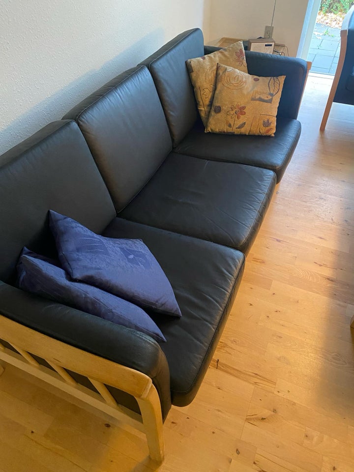 Sofa, læder, 3 pers.