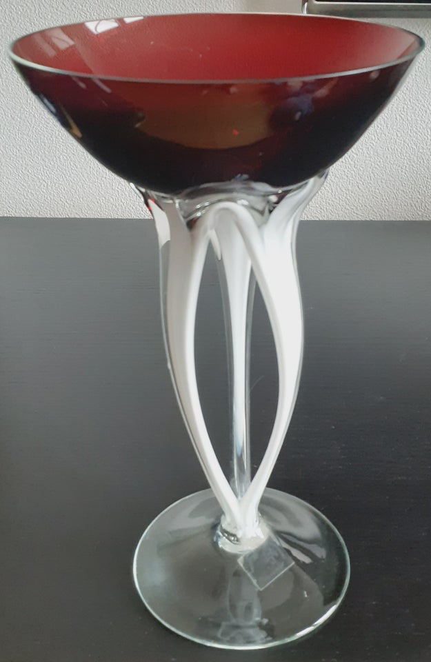 Glas Skål på fod 22 cm høj 13 cm I